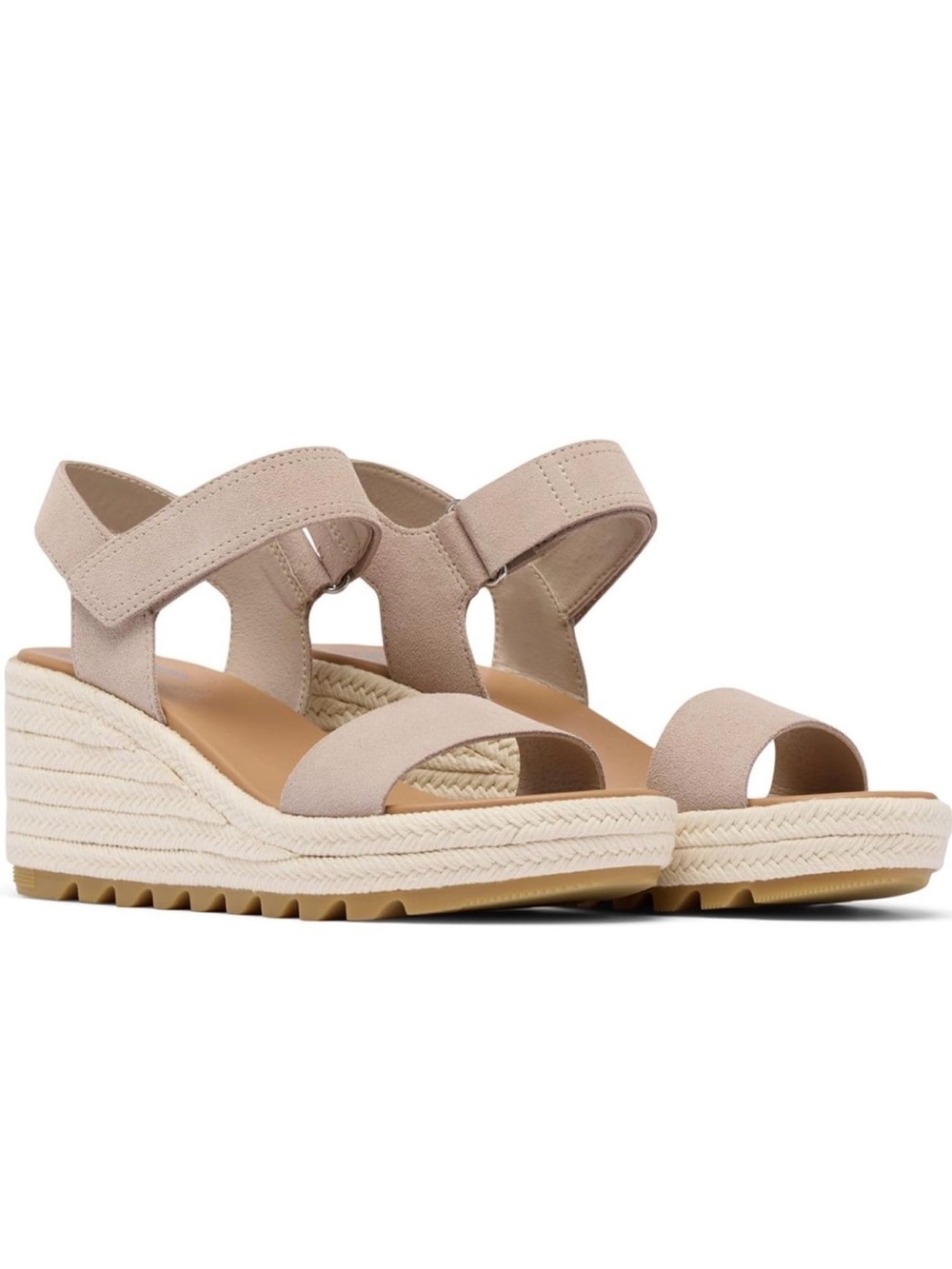 Sorel Beige Tan Cameron Wedge Sandals